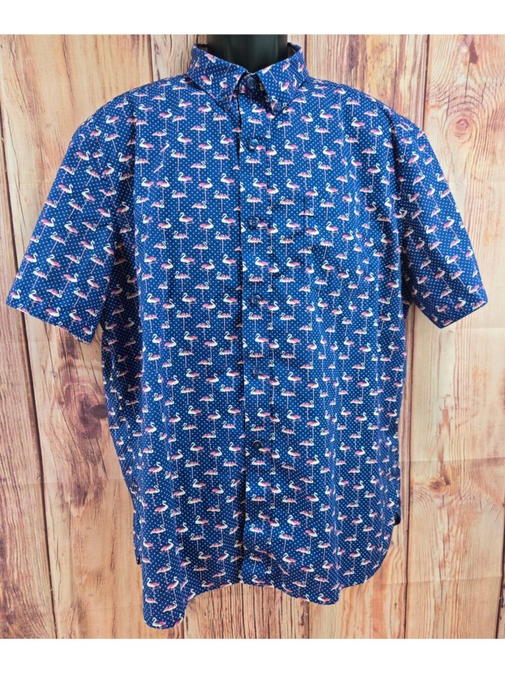 Johnston & Murphy Mens Flamingo Print Button-Up Shirt XL